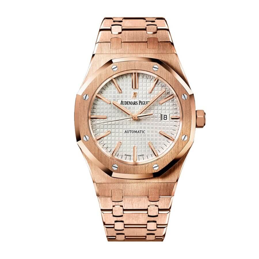 audemars-piguet-rose-gold-royal-oak-white-replica Audemars Piguet Royal Oak 15400OR.OO.1220OR.02 High-End Replica 1:1 - Image 1