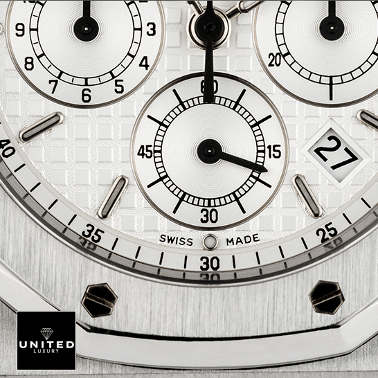 Audemars Piguet Royal Oak Chronograph 26300ST.OO.1110ST.05 Exact Replica 1:1 Audemars Piguet 25860ST.OO_.1110ST.05 White Dial Replica close view
