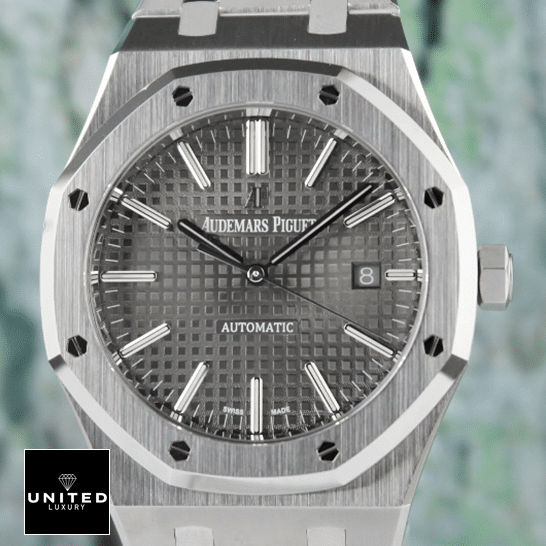 Audemars Piguet Royal Oak 15400ST.OO.1220ST.04 Deluxe Replica Edition Audemars Piguet 15400ST.OO_.1220ST.04 Royal Oak Grey Dial Replica white background