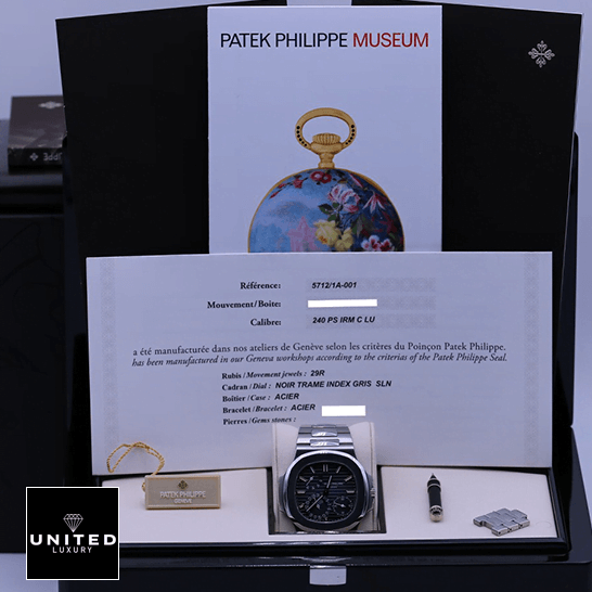 Patek Philippe Nautilus Moon Phase 5712/1A-001 Super Clone atek philippe nautilus steel blue dial moon phase 57121A Patek Philippe Nautilus Steel Blue Dial Moon Phase 57121A-001 Replica in the box