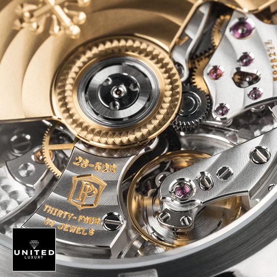 Patek Philippe Nautilus Travel Time Chronograph 5990/1A-001 First-Class Clone patek philippe nautilus 59901A 001 replica caliber Patek Philippe Nautilus 59901A-001 Replica mechanism close view