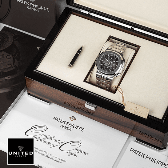 Patek Philippe Nautilus Travel Time Chronograph 5990/1A-001 First-Class Clone patek philippe nautilus 59901A 001 replica Patek Philippe Nautilus 59901A-001 Replica in the patek box