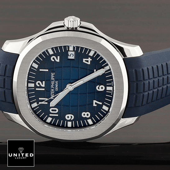 Patek Philippe Aquanaut "Blue Dial" 5168G-001 Perfect Duplicate 1:1 patek philippe aquanaut blue dial 5168G 001 dial Patek Philippe Blue Dial Bracelet Replica grey background