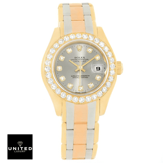 Rolex Tridor Pearlmaster 80298-0048 "Ladies" 1:1 Clone Edition rolex 80298 0048 Rolex Tridor Pearlmaster 80298-0048 Ladies Gold & Diamond Bezel Replica