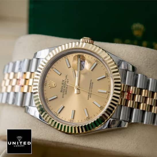 Rolex Datejust 116233 "Champagne Dial" Perfect Clone Edition rolex champagne dial 116233 replica 2 Rolex Datejust 116233 Yellow Gold Dial Two Tone Jubilee Replica