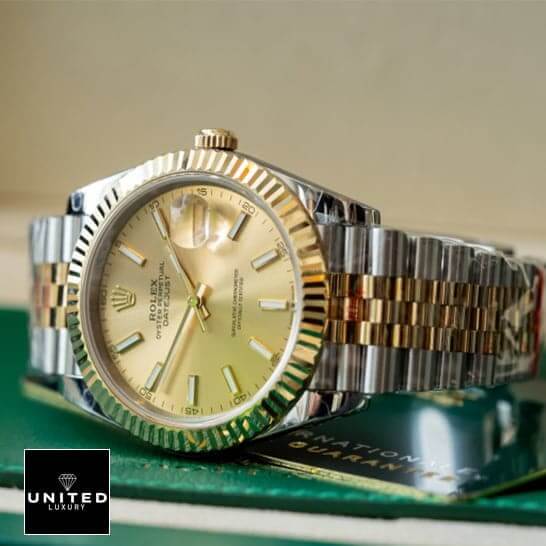 Rolex Datejust 116233 "Champagne Dial" Perfect Clone Edition rolex champagne dial 116233 replica 4 Rolex Datejust 116233 Yellow Gold Fluted Bezel Replica