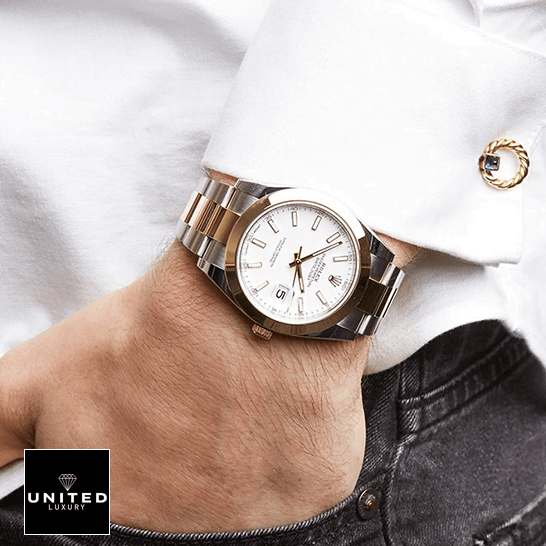 Rolex Datejust II 126303-0015 Precision Clone rolex datejust 126303 0015 replica hand Rolex 126303-0015 Datejust Replica on the man's wrist