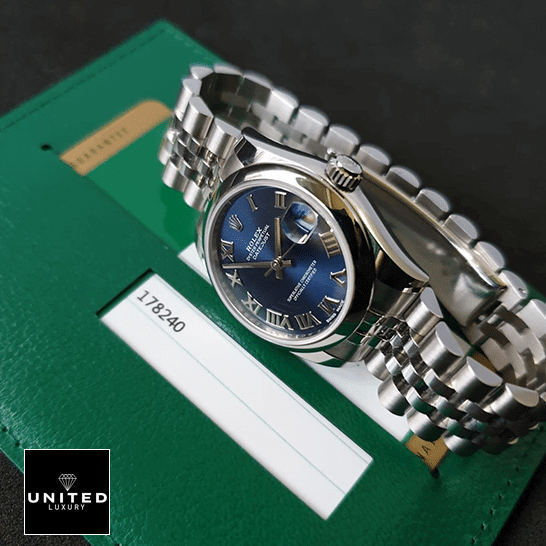 Rolex Datejust 178240-0037 Deluxe Replica Edition rolex datejust 178240 0037 replica rightside Rolex Datejust 178240 S.Steel Case & Jubilee Bracelet Replica on the Guarantee Card