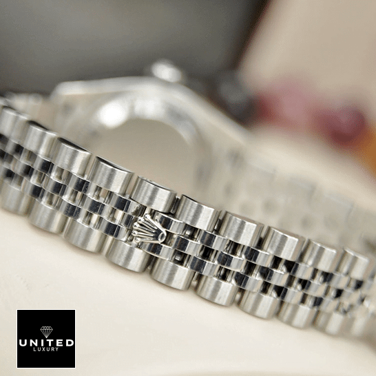 Rolex Datejust 179174 White "Roman Numeral Dial" Exact Replica 1:1 rolex datejust 179174 replica bracelet Rolex Datejust 179174 Jubilee Bracelet on the Rolex Logo