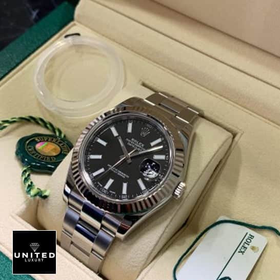 Rolex Datejust 116334BKSO Automatic "Black Dial" Replica 1:1 rolex datejust silver replica2 Rolex Datejust II Automatic Black Dial 116334BKSO Oyster Replica in the box