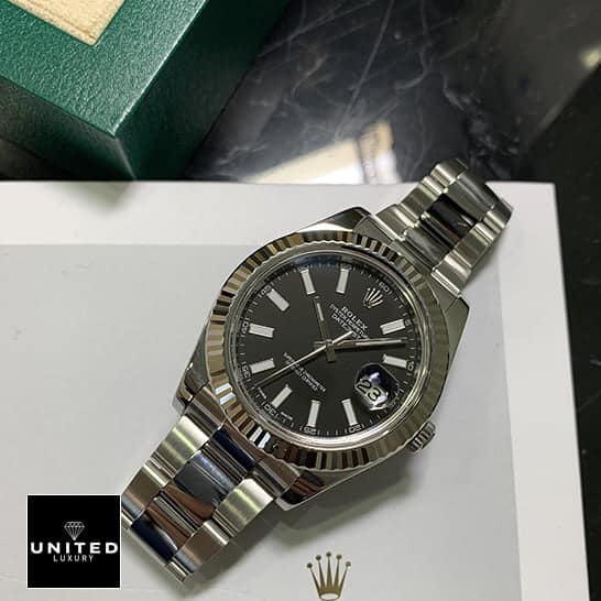 Rolex Datejust 116334BKSO Automatic "Black Dial" Replica 1:1 rolex datejust silver replica4 Rolex Datejust II Automatic Black Dial on the Rolex Logo 116334BKSO Replica on the box