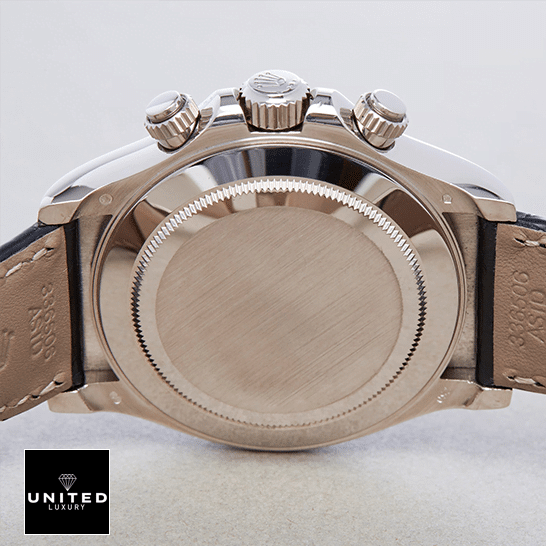 Rolex Daytona 116519 "White Roman Dial" First-Class Clone rolex daytona116519 replica back Rolex Daytona 116519 Geneva Stainless Steel Case Replica on the table