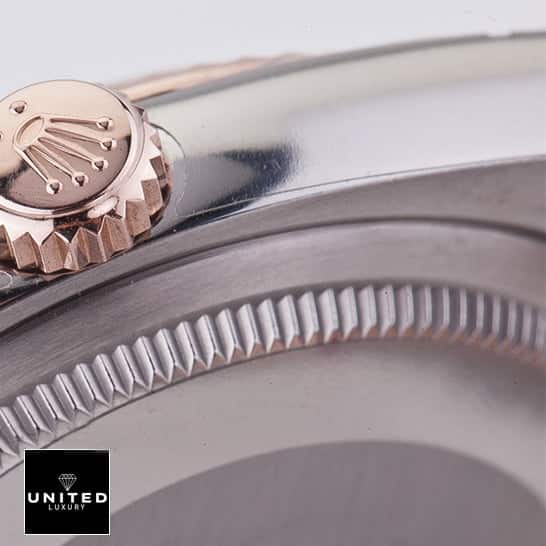 Rolex Datejust 116231-0105 "Chocolate Floral Dial" Ultra Clone 1:1 rolex floral dial replica5 Rolex Datejust 36 116231 Stainless Steel Case & Rose Gold Crown Pusher Replica