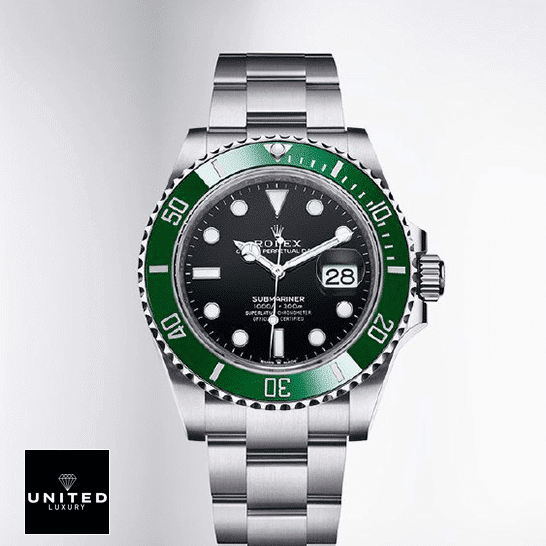 Rolex Submariner 16610LV "Kermit" Precision Replica Edition rolex submariner 16610LV MK2 replica front Rolex Submariner Date Kermit Black Dial 16610LV MK2 Oyster Replica