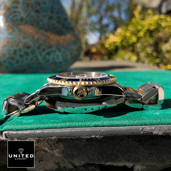 Rolex Submariner 16613 "Serti Two-Tone" Top Grade Clone 1:1 rolex submariner 16613 replica rightside Rolex Submariner 16613 S.Steel Gold Crown Pusher Replica