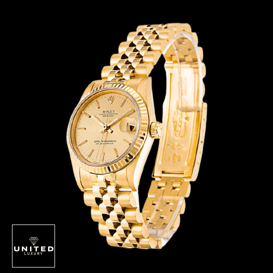 Rolex Datejust "Champagne Dial" 6824 True Replica 1:1 Rolex Datejust 6824 Yellow Gold Fluted Bezel Replica