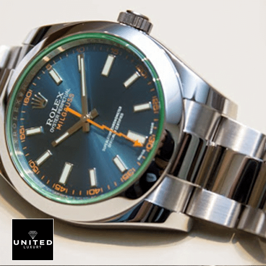 Rolex Milgauss Blue Dial 116400GV-0002 Super Clone Edition Rolex Milgauss 116400GV-0002 Green Sapphire Crystal Stainless Steel Oyster Bracelet Replica