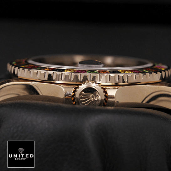 Rolex Yacht-Master Gem-Set Bezel 116695 Super Clone Quality rolex perpetual yacht master with gem set bezel 116695 replica left Rolex Gem Set 116695 Replica Crown / Push Button