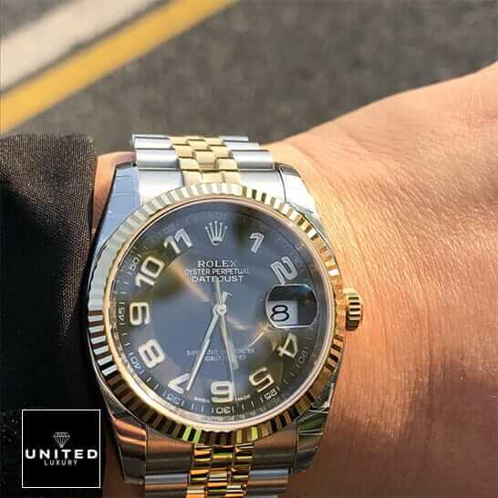 Rolex Datejust 116233-0209 "Bronze Dial" Authentic Clone 1:1 rolex 116233 replica1 Rolex Datejust Jubilee Bracelet on the wrist
