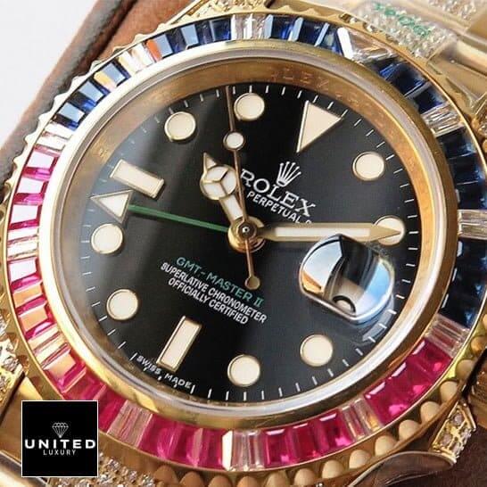 Rolex GMT-Master II 116718LN "Haribo" Detailed Replica 1 16 Rolex GMT-Master II Haribo Gold Black Dial Replica