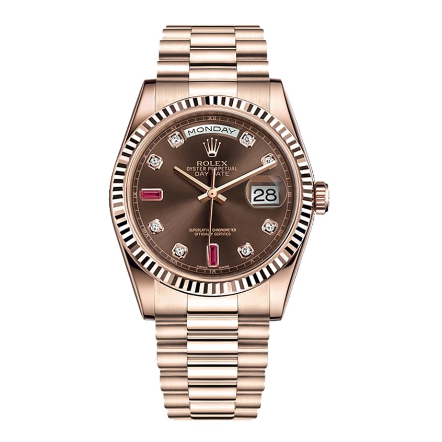 Rolex-Day-Date-128235-AR-Rose-Gold-Wrapped-Chocolate-Dial-Replica Rolex Day-Date 128235 "Chocolate Dial" Top Grade Clone 1:1 - Image 1