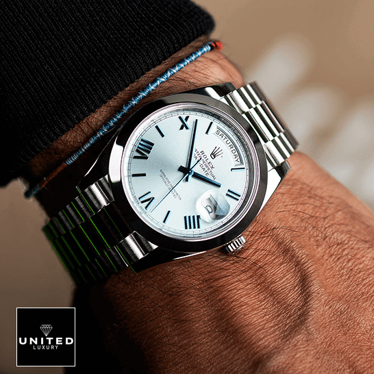 Rolex Day-Date 228206-0002 "Oyster Bracelet" Authentic Copy 1:1 rolex day dat e228206 stainless steel blue diagonal dial oyster man rolex-day-dat_e228206_stainless_steel_blue_diagonal_dial_oyster-_man