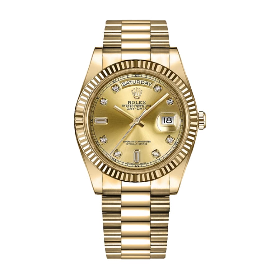 rolex-day-date-ii-218238-41mm-kw-yellow-gold-champagne-dial Rolex Day-Date II 218238 Ultra Clone 1:1 - Image 1