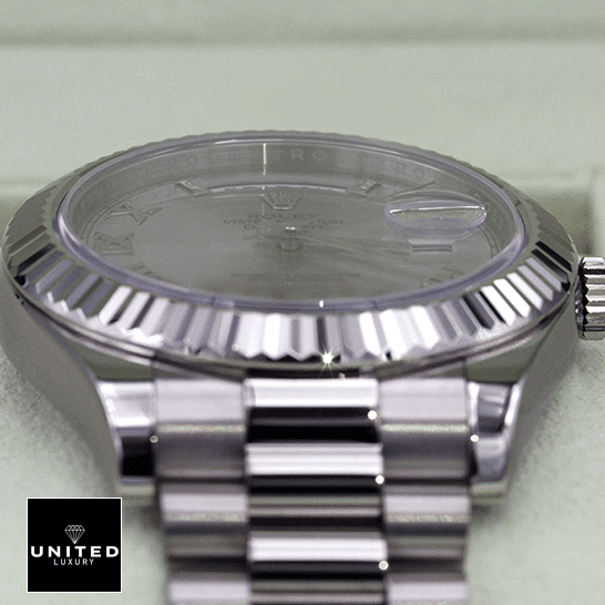 Rolex Day-Date 218239-0041 "White Roman Dial" First-Class Clone rolex day date218239 0041 replica steel Rolex Day-Date 218239-0041 "White Roman Dial" First-Class Clone rolex day date218239 0041 replica steel