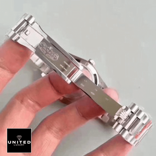 Rolex Day-Date 228236 Super Clone Edition rolex day date 228239 ew stainless steel silver black man dial Rolex Day Date 228239 Replica open clasp