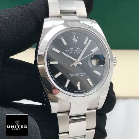 Rolex Day-Date 228206 "Black Diagonal Dial" Premium Copy 1:1 rolex diagonal black replica man Rolex Day-Date 228206 KW Oyster Replica