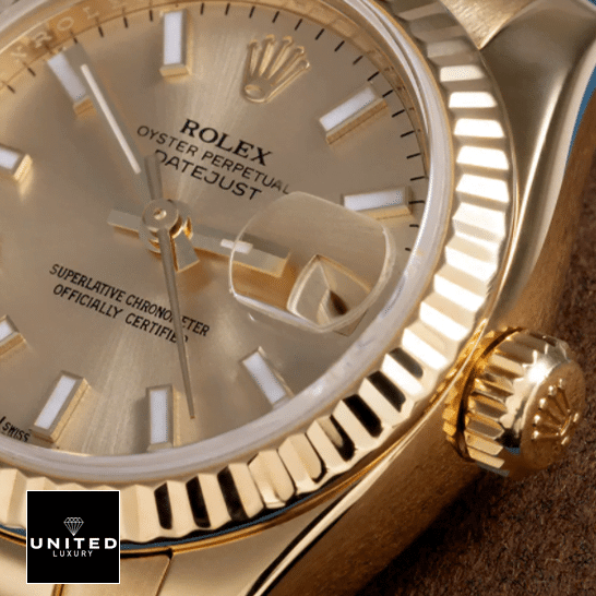 Rolex Datejust 279178 Yellow Gold Crown Pusher