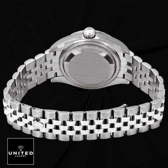 Rolex Datejust 116234 "Black Dial" Premium Clone rolex datejust 279384RBR white gold automatic dark grey diamond dial jubilee replica back 1 Rolex 279384RBR Jubilee Bracelet Replica stainless steel case and push button