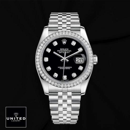 Rolex Datejust 116234 "Black Dial" Premium Clone rolex datejust 279384RBR white gold automatic dark grey diamond dial jubilee replica front Rolex Datejust 116234 "Black Dial" Premium Clone rolex datejust 279384RBR white gold automatic dark grey diamond dial jubilee replica front