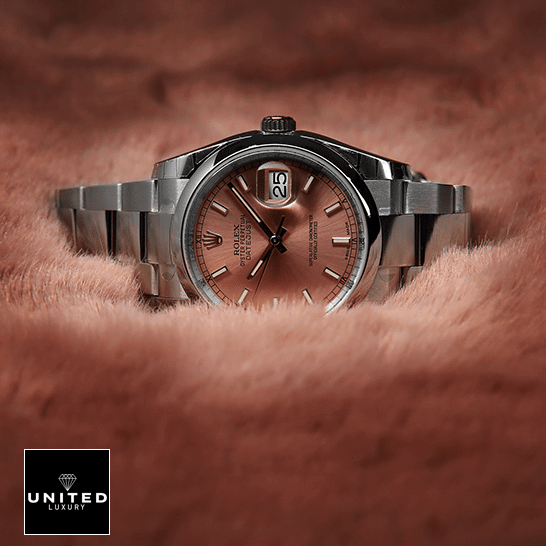 Rolex Datejust 116200-0079 Exclusive Clone Edition rolex datejust 116200 Steel automatic champagne silver replica champagne unitedluxurynet 1 Rolex Datejust 116200 Steel Pink Dial Replica above the pink feathers