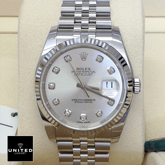 Rolex Datejust 116234 Silver Dial Perfect Duplicate 1:1 Rolex Datejust 36 116234-0084 Mother of Pearl with Diamonds Dial Replica