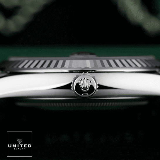 Rolex Datejust 126234 Perfect Clone Quality Rolex Datejust White Gold Replica crown / push button and leftside view