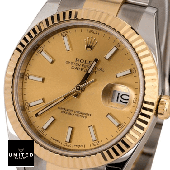 Rolex Datejust 126333 Oyster Perpetual Yellow Gold Replica 1:1 Rolex Datejust 126333 Replica Champagne Dial stick indices and stick hands