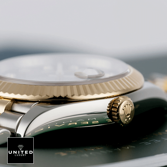 Rolex Datejust 12633BKDJ Yellow Gold Crown Pusher Replica