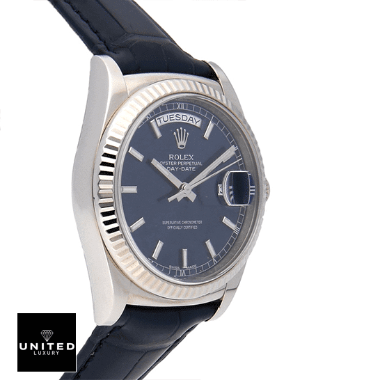 Rolex Day-Date 118139-0004 "Blue Dial" Perfect Duplicate 1:1 rolex day date 118139 V5 stainless steel blue dial Rolex Day-Date 118139-0004 V5 Stainless Steel Case Blue Dial Replica