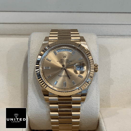 Rolex Day-Date 228238 "Champagne Dial" 1:1 Clone Edition rolex day date 228238 eW yellow gold champagne rolex_day_date-228238_eW_yellow-gold_champagne-dial_replica_united_luxury_net