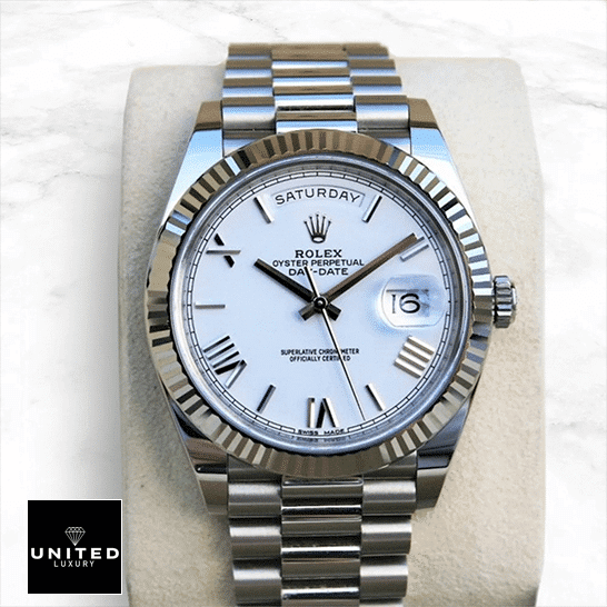 Rolex Day-Date 228239 White Romen Numerial Replica Watch