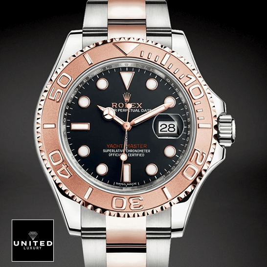 Rolex Yacht-Master 116621-0002 Collector’s Clone 1:1 rolex yacht master 116621 rose gold automatic brown dial replica unitedluxurynet 1 Rolex Yacht Master 116621 Rolse Gold Black Dial Replica black background