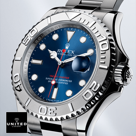 Rolex Yacht-Master 116622-0001 First-Class Clone Rolex Yacht Master Blue Dial Steel Platinum Replica white background