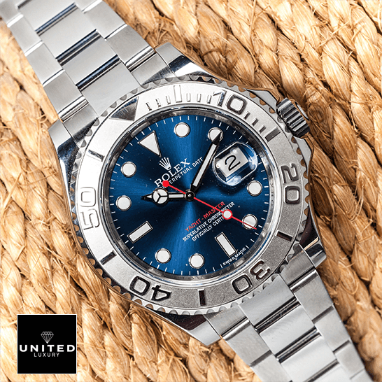 Rolex Yacht-Master 116622-0001 First-Class Clone Rolex Yacht Master 116622 Blue Dial Platinum Replica on the rope