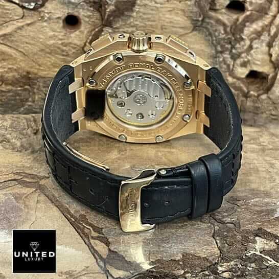 Audemars Piguet Royal Oak Offshore 26030IO.OO.D001IN.01 "Juan Pablo Montoya" True Replica 1:1 ap montoya replica3 ap montoya replica black leather bracelet and swiss mechanism on the table