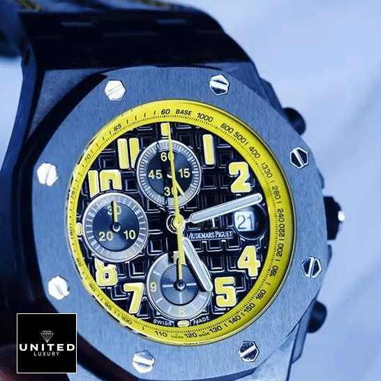 Audemars Piguet Royal Oak Offshore 26176FO.OO.D101CR.02 "Bumblebee" Premium Copy 1:1 audemarspiguet royaloakoffshore 26176FO.OO .D101CR.02 replica dial audemarspiguet-royaloakoffshore-26176FO.OO_.D101CR.02-replica-dial