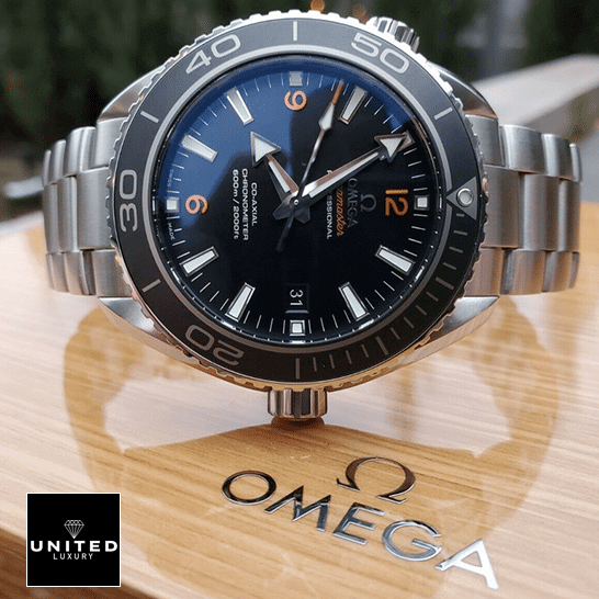 Omega Seamaster Planet Ocean Co-Axial 232.30.46.21.01.003 Precision Clone omega seamasterplanetocean 232.30.46.21.01.003 tiltedright Omega 232.30.46.21.01.003 Seamaster Black Dial & Bezel Replica on the box
