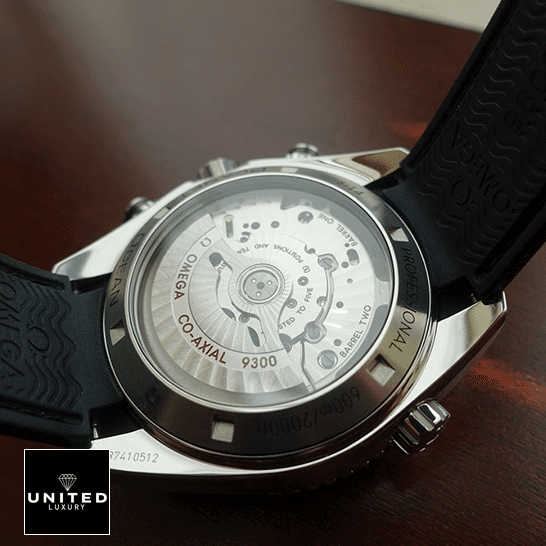 Omega Seamaster Planet Ocean Co-Axial Chronograph 232.32.46.51.01.003 Top Replica 1:1 omega seamasterplanetocean 232.32.46.51.01.003 replica case Omega Stainless Steel Case Black Rubber Bracelet Replica mechanism view