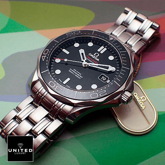 Omega Seamaster 212.30.41.20.03.003 "Black Black" Top Grade Clone 1:1 omega seamaster 300m steel 212 30 41 20 01 003 black dial replica table Omega Seamaster 300m Steel Black Dial Replica rainbow background