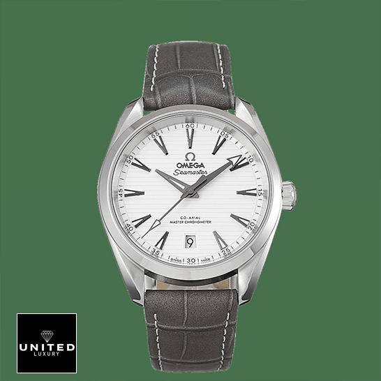 Omega Seamaster Aqua Terra Co-Axial Master Chronometer 220.13.38.20.02.001 Superior Replica omega seamaster aqua terra steel 220.13.38.20.02 man Omega Seamastet White Dial Rubber Grey Bracelet Replica green background